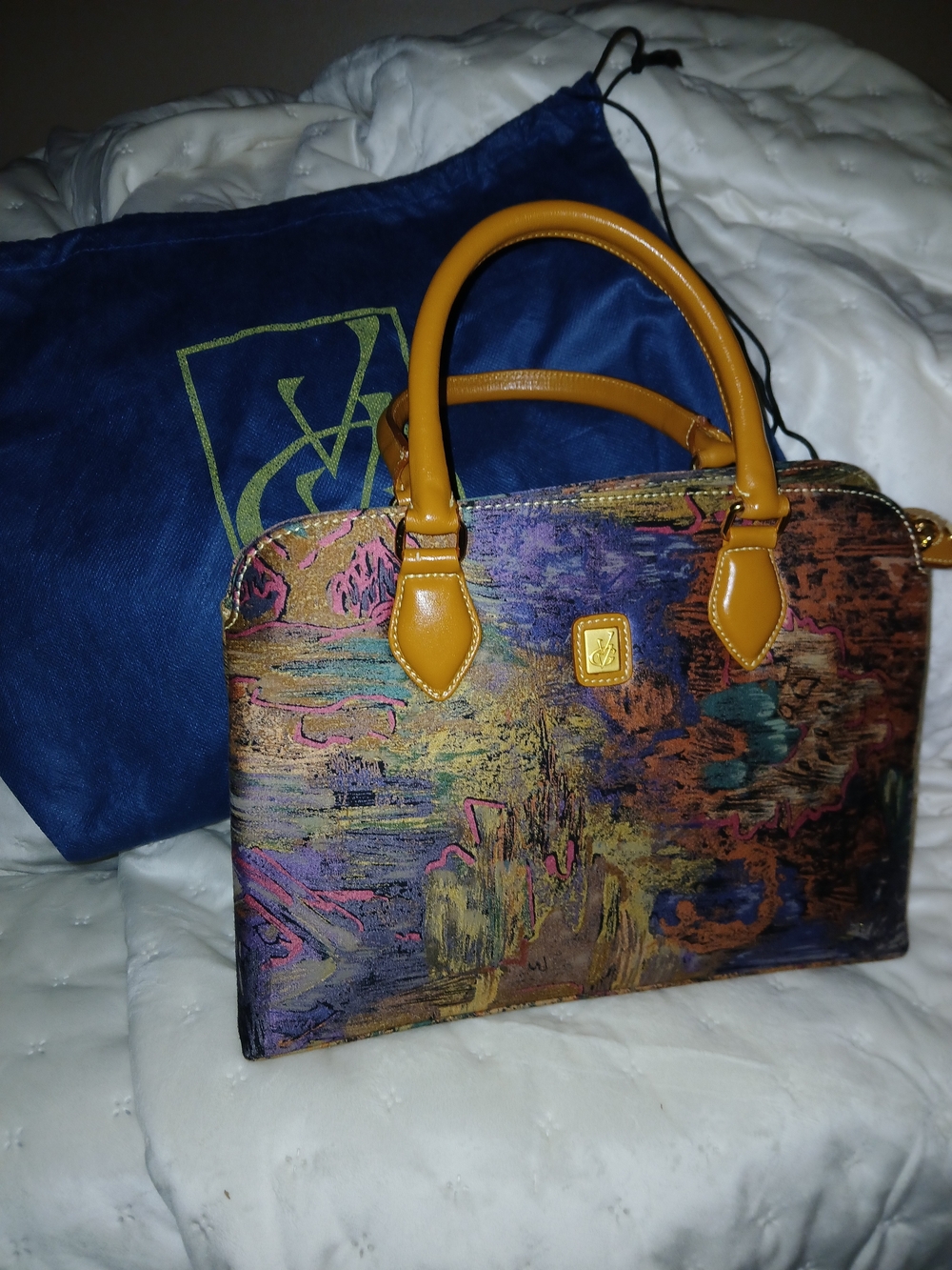 Vintage 90s Vincent Van Gogh Paris-Amsterdam Tapestry Bag with Dustbag NWOT